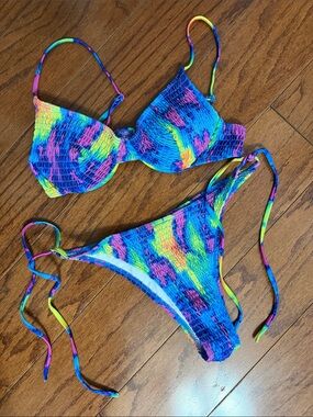 #3 Colorful Bluish Design bikini - size small